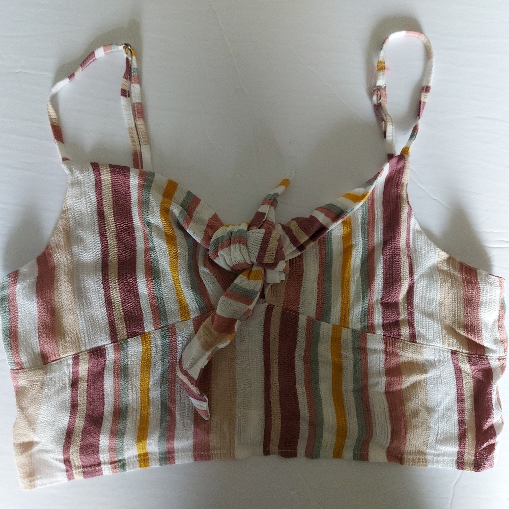 (#44)❣️Ladies Ardene striped crop top size M